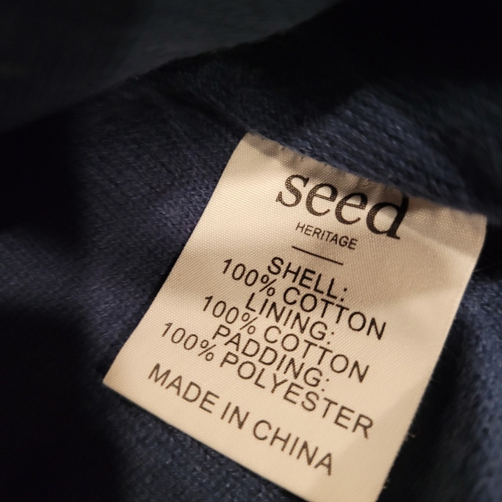 Seed Heritage Kids Knit Puffer Vest Navy Blue Yellow Striped Cotton Size M 3-4Y - Picture 4 of 6